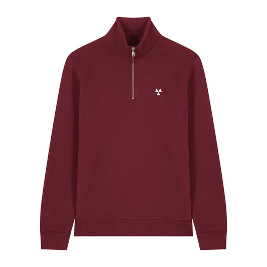 THE NORDIC BASIC ZIP NECK SWEAT // Nordic Blood Red