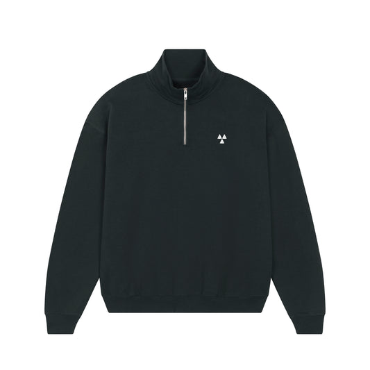 THE NORDIC HW ZIP NECK SWEAT // Nordic Deep Black