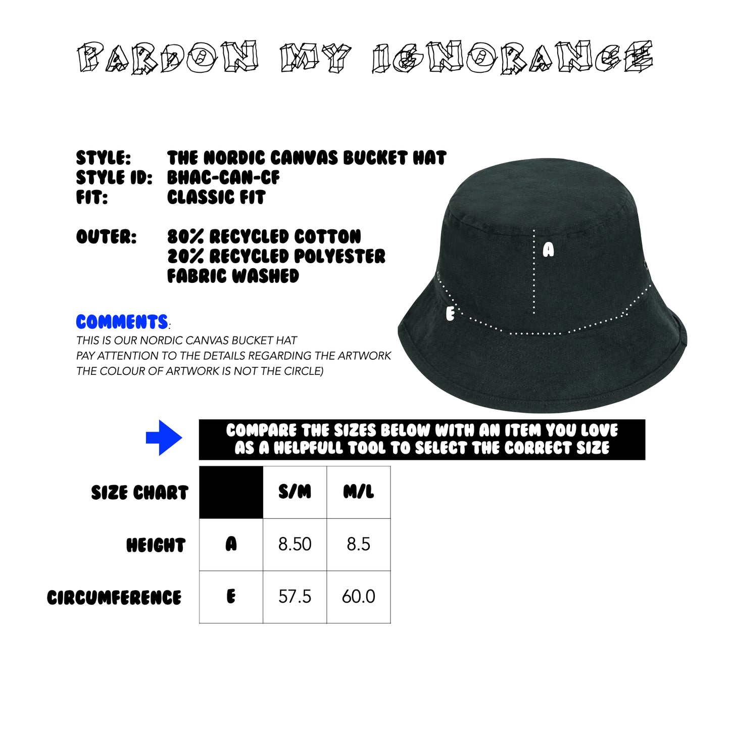 THE NORDIC CANVAS BUCKET HAT // Nordic Deep Black