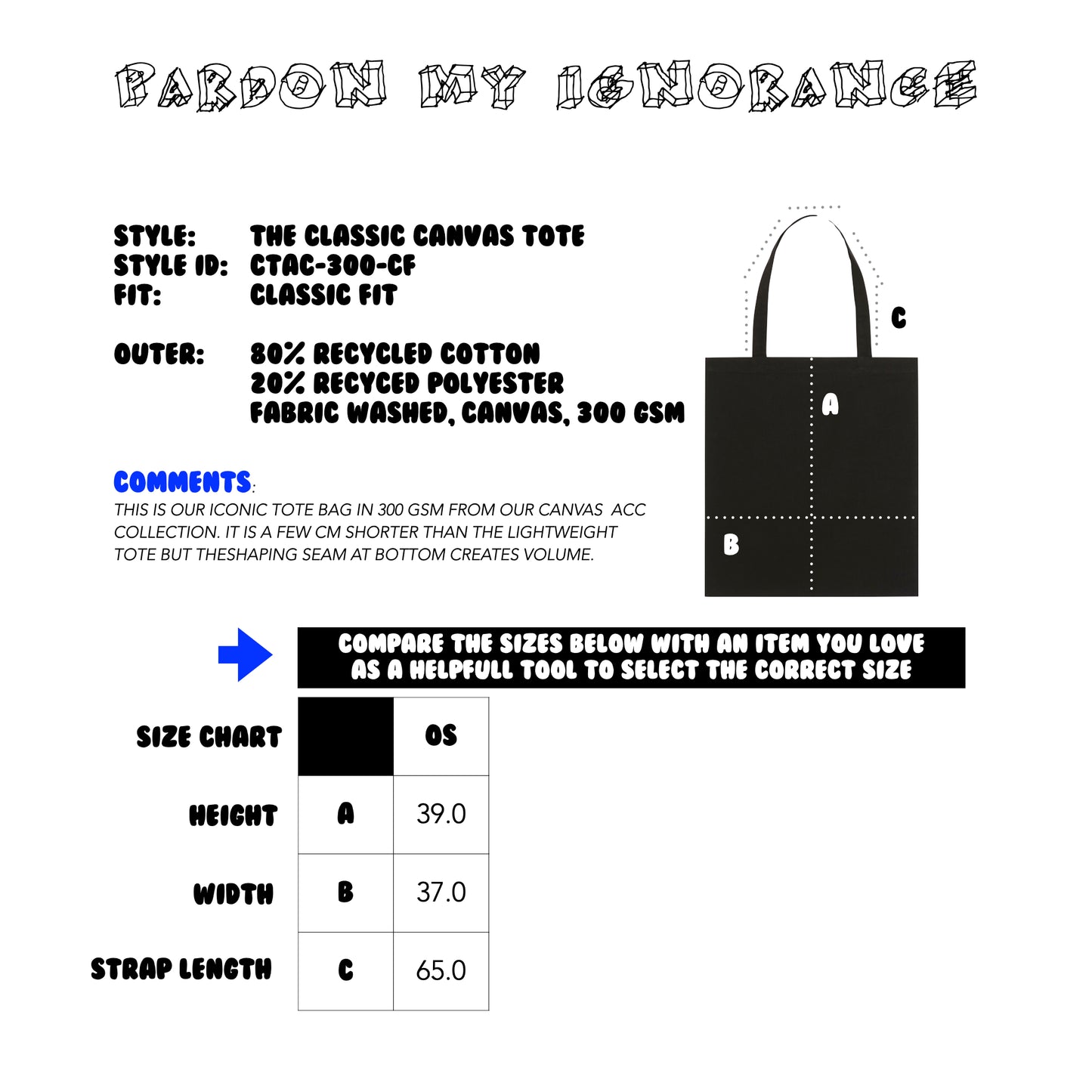 THE NORDIC CANVAS TOTE BAG // Nordic Deep Black