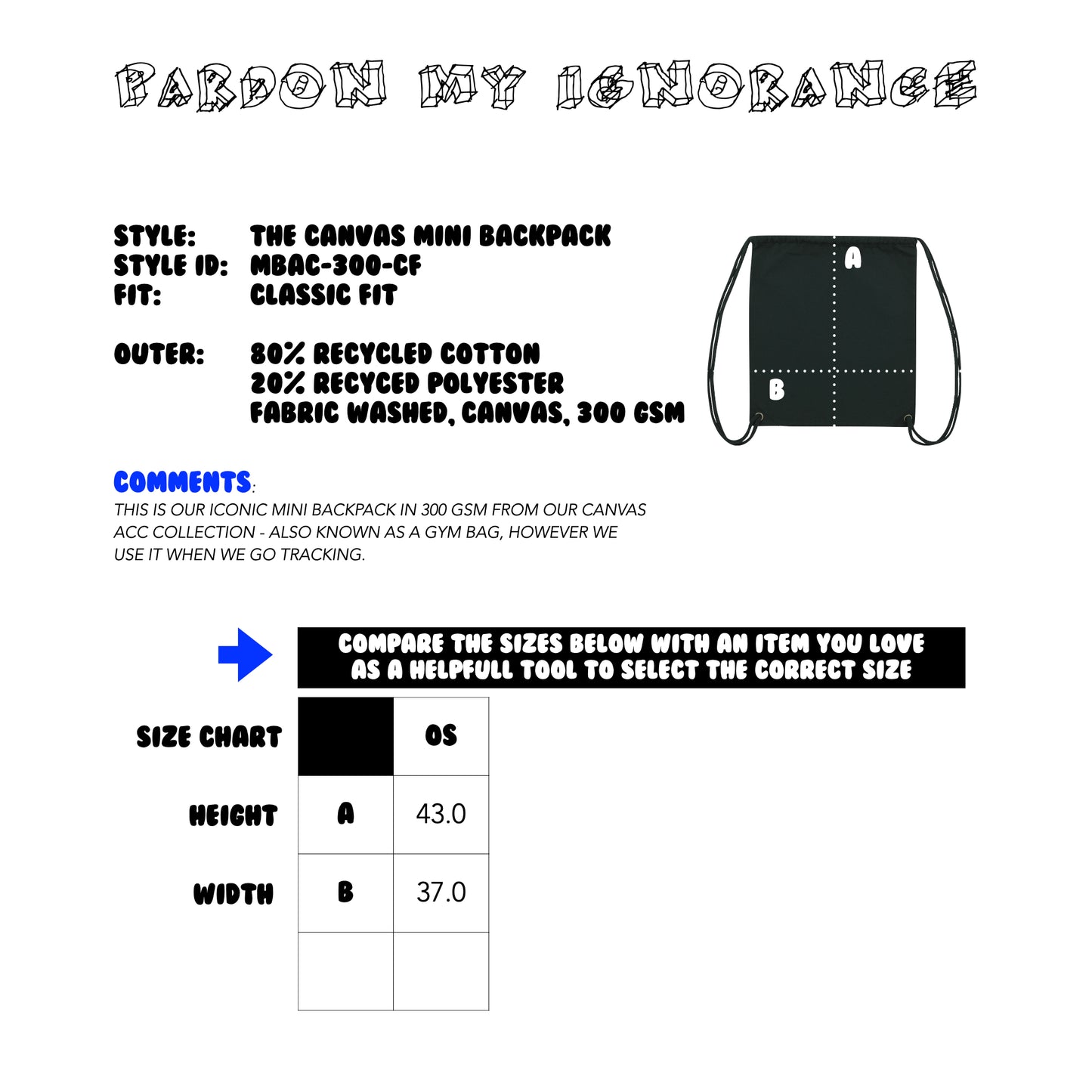 THE NORDIC CANVAS MINI BACKPACK // Nordic Deep Black