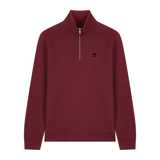 THE NORDIC BASIC ZIP NECK SWEAT // Nordic Blood Red