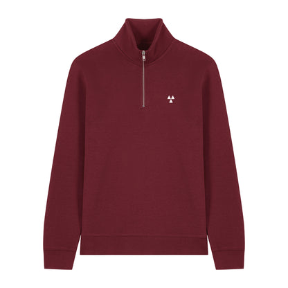 THE NORDIC BASIC ZIP NECK SWEAT // Nordic Blood Red