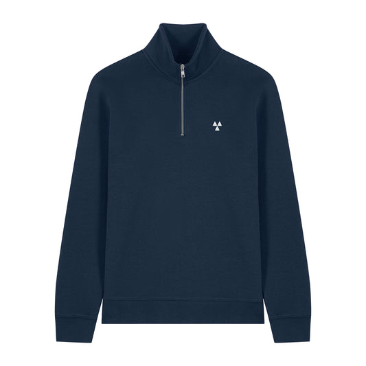 THE NORDIC BASIC ZIP NECK SWEAT // Nordic Midnight Blue