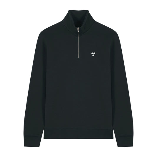 THE NORDIC BASIC ZIP NECK SWEAT // Nordic Deep Black