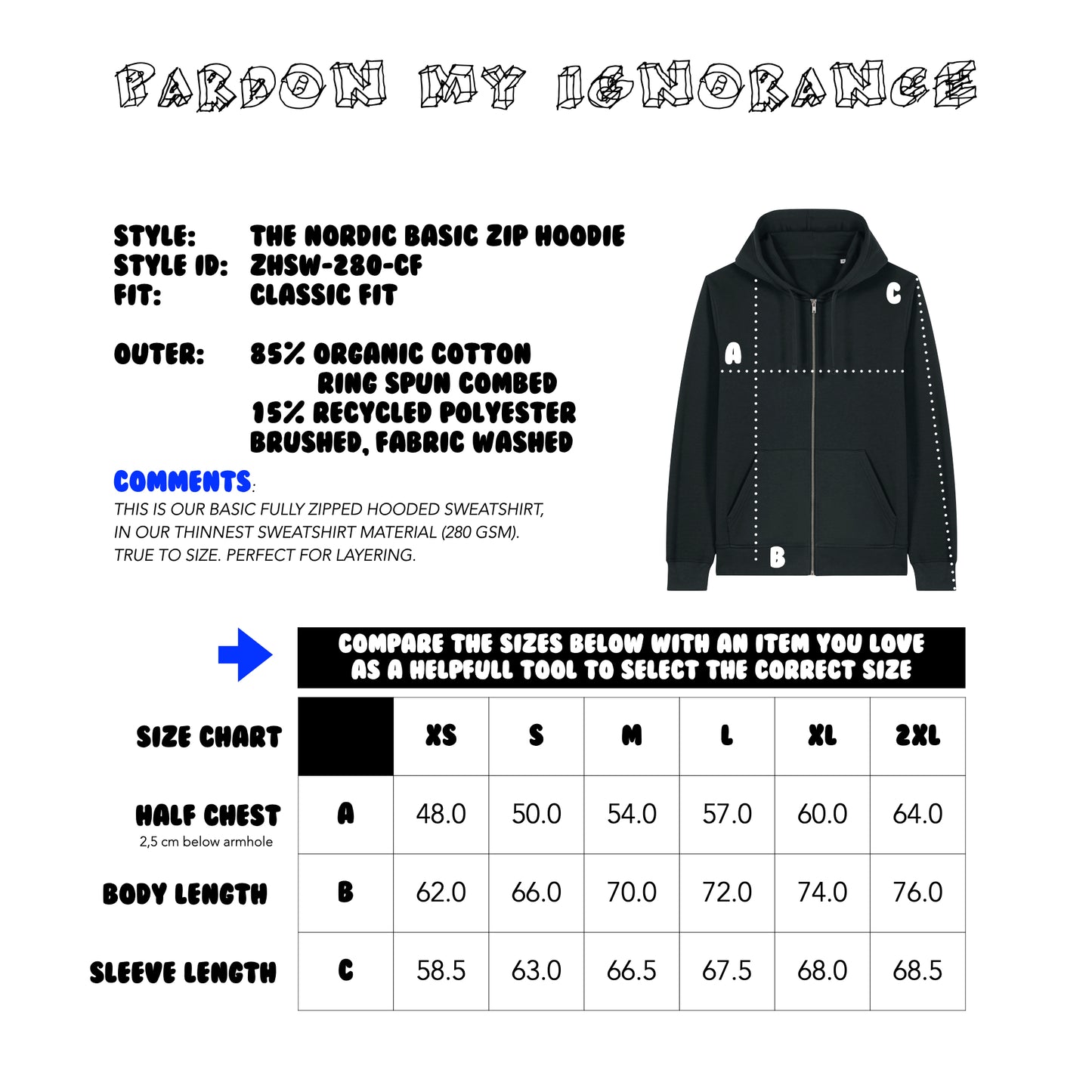 THE NORDIC BASIC ZIP HOODIE // Nordic Blood Red