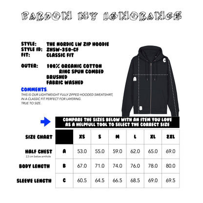 THE NORDIC LW ZIP HOODIE // Nordic Deep Black