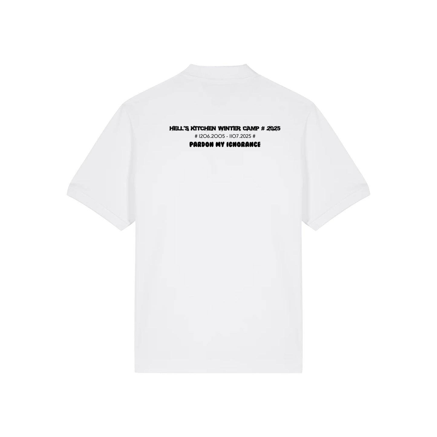 HELL'S KITCHEN WINTER CAMP 2025 //  HEAVYWEIGHT POLO-SHIRT // Nordic Ice White & Black (Copy)