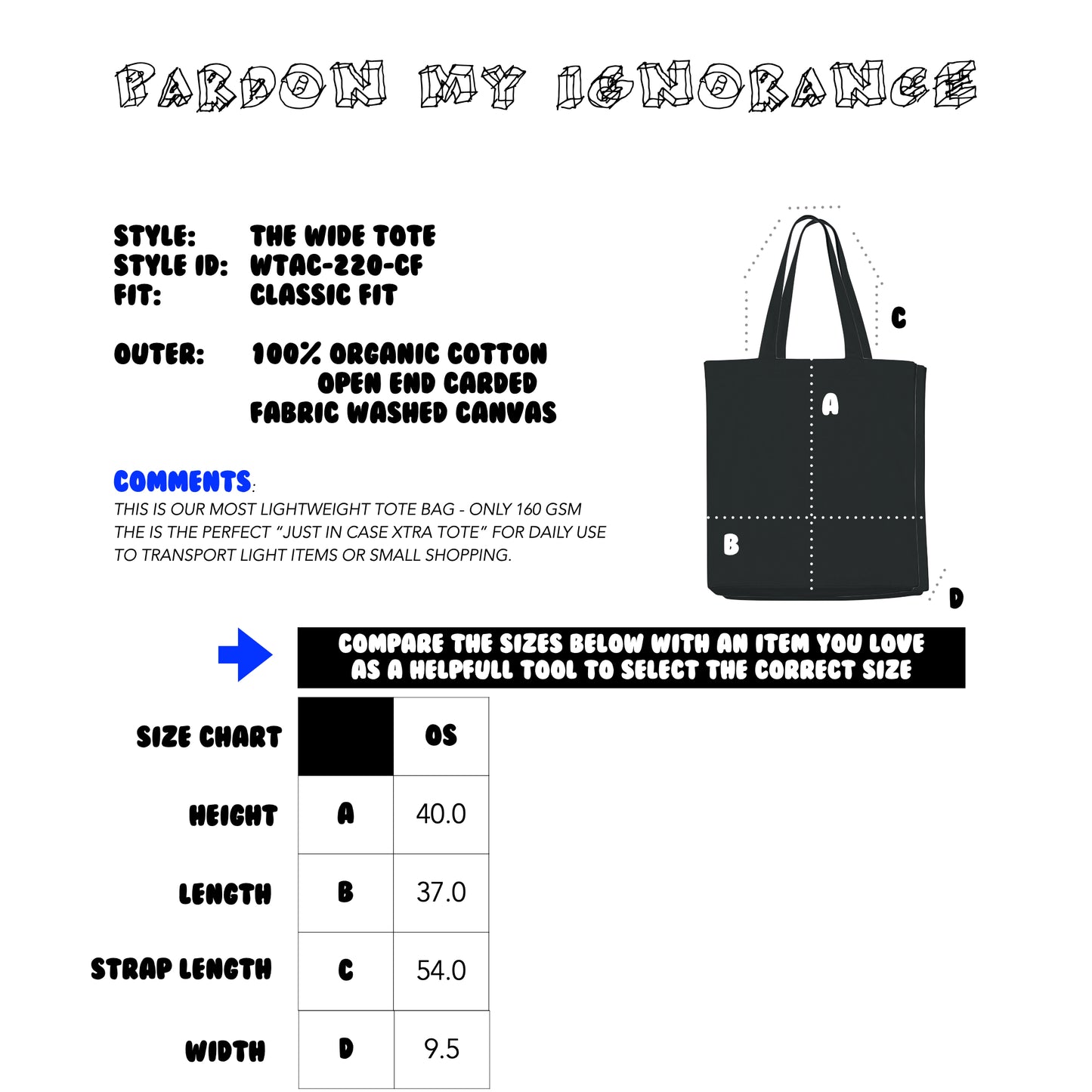 HELL'S KITCHEN WINTER CAMP 2025 // WIDE TOTE BAG // Nordic Deep Black