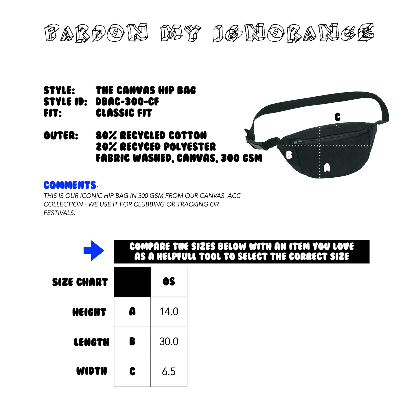 THE NORDIC CANVAS HIP BAG // Nordic Deep Black