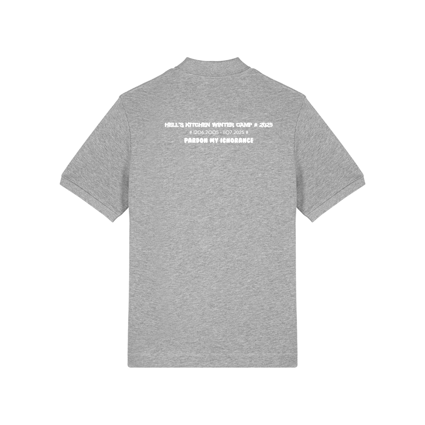 HELL'S KITCHEN WINTER CAMP 2025 //  HEAVYWEIGHT POLO-SHIRT // Nordic Grey Melange & White