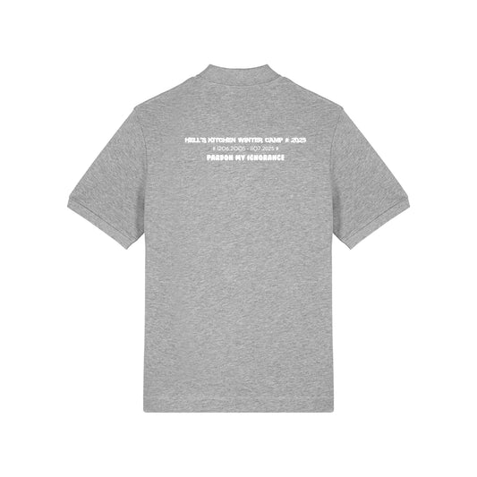 HELL'S KITCHEN WINTER CAMP 2025 //  HEAVYWEIGHT POLO-SHIRT // Nordic Grey Melange & White
