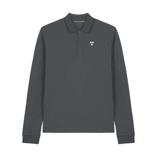 THE NORDIC CORE LONG-SLEEVED POLO-SHIRT // Nordic Concrete Grey