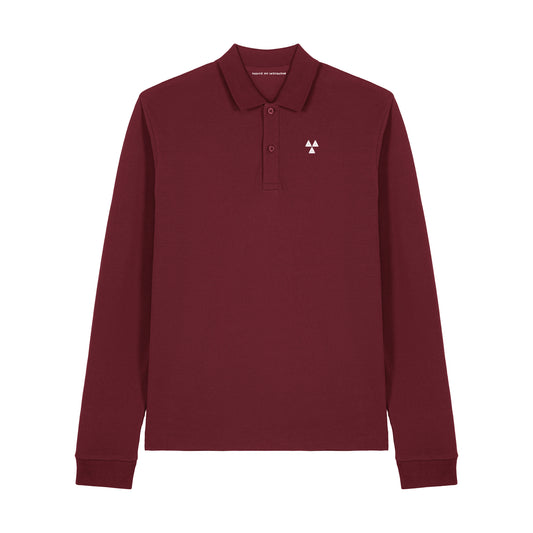 THE NORDIC CORE LONG-SLEEVED POLO-SHIRT // Nordic Wine Red