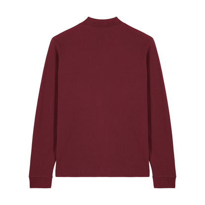 THE NORDIC CORE LONG-SLEEVED POLO-SHIRT // Nordic Wine Red