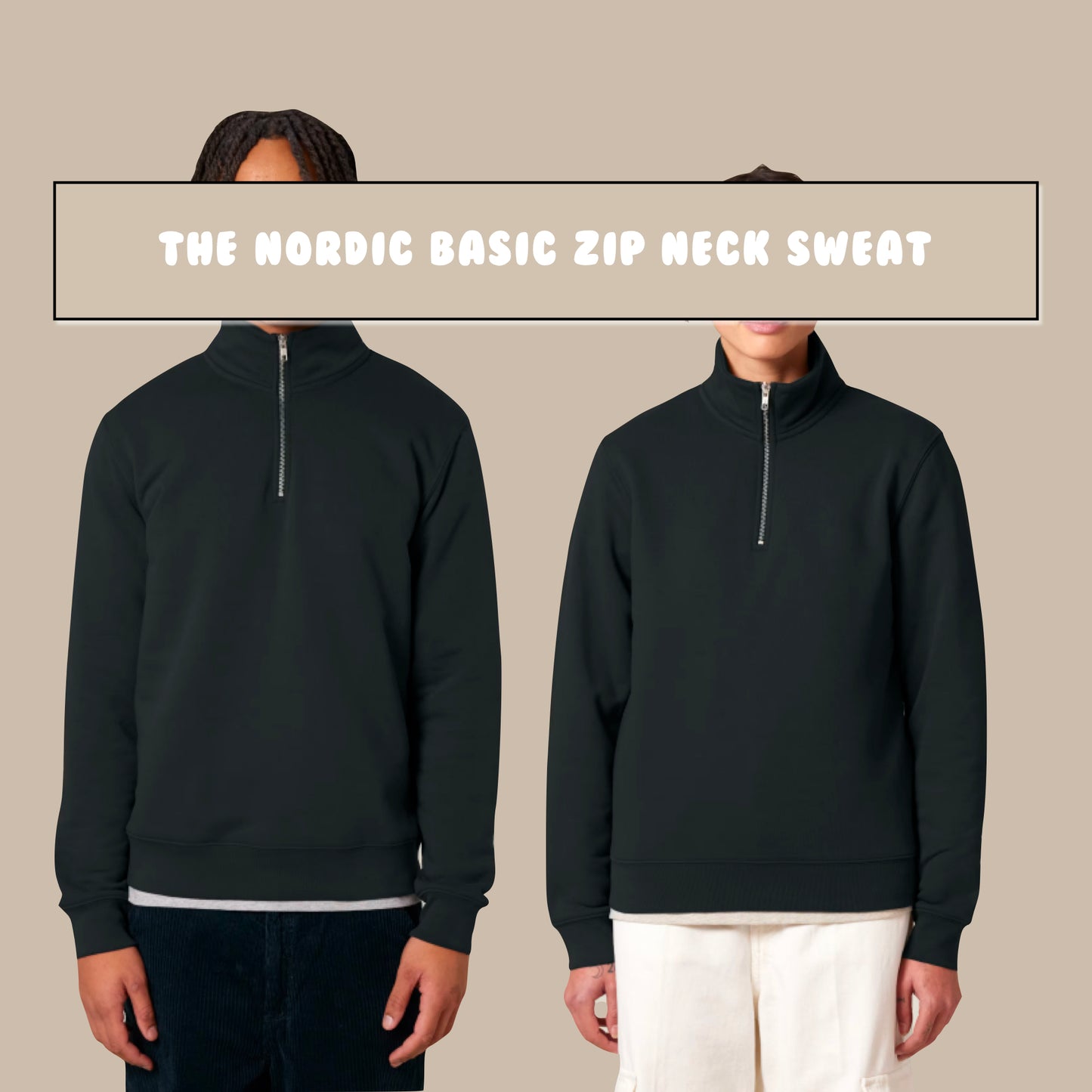 THE NORDIC BASIC ZIP NECK SWEAT // Nordic Midnight Blue