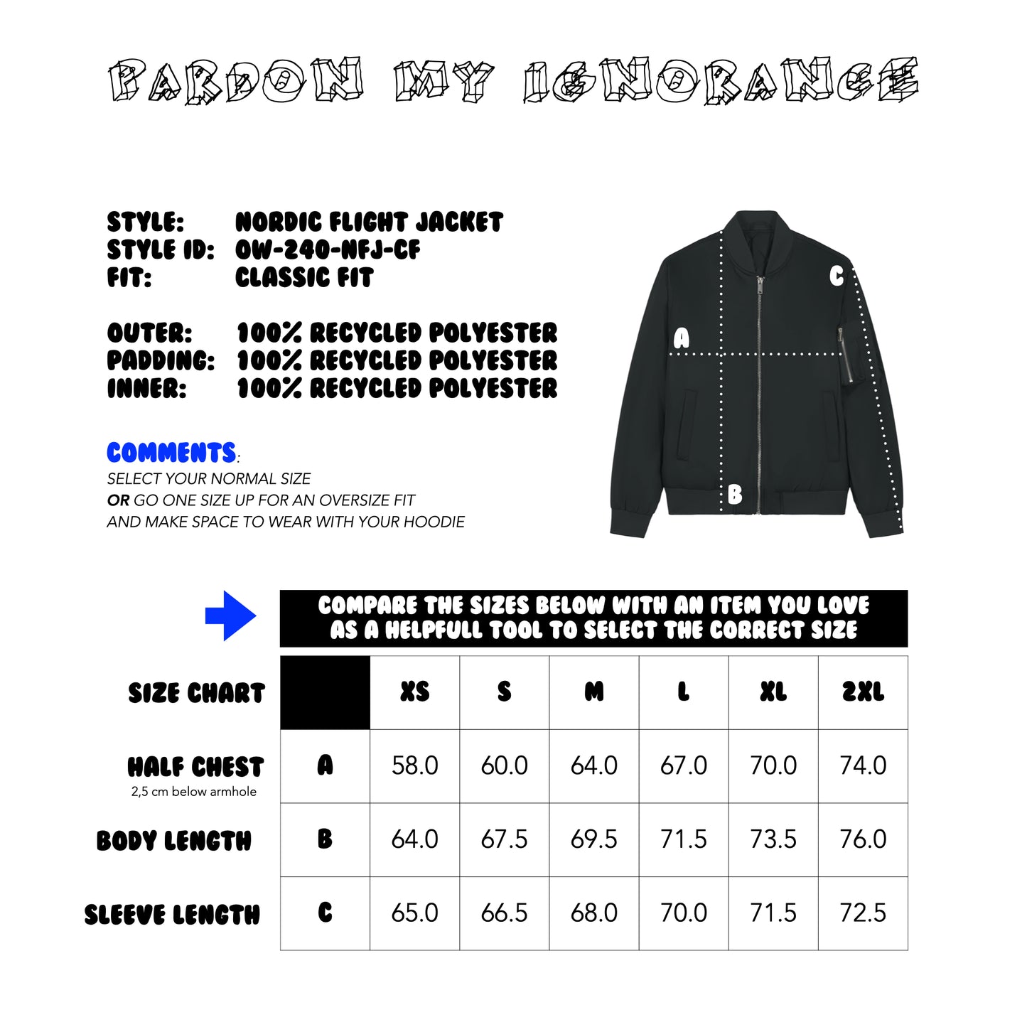 THE NORDIC CORE FLIGHT JACKET // Nordic Deep Black