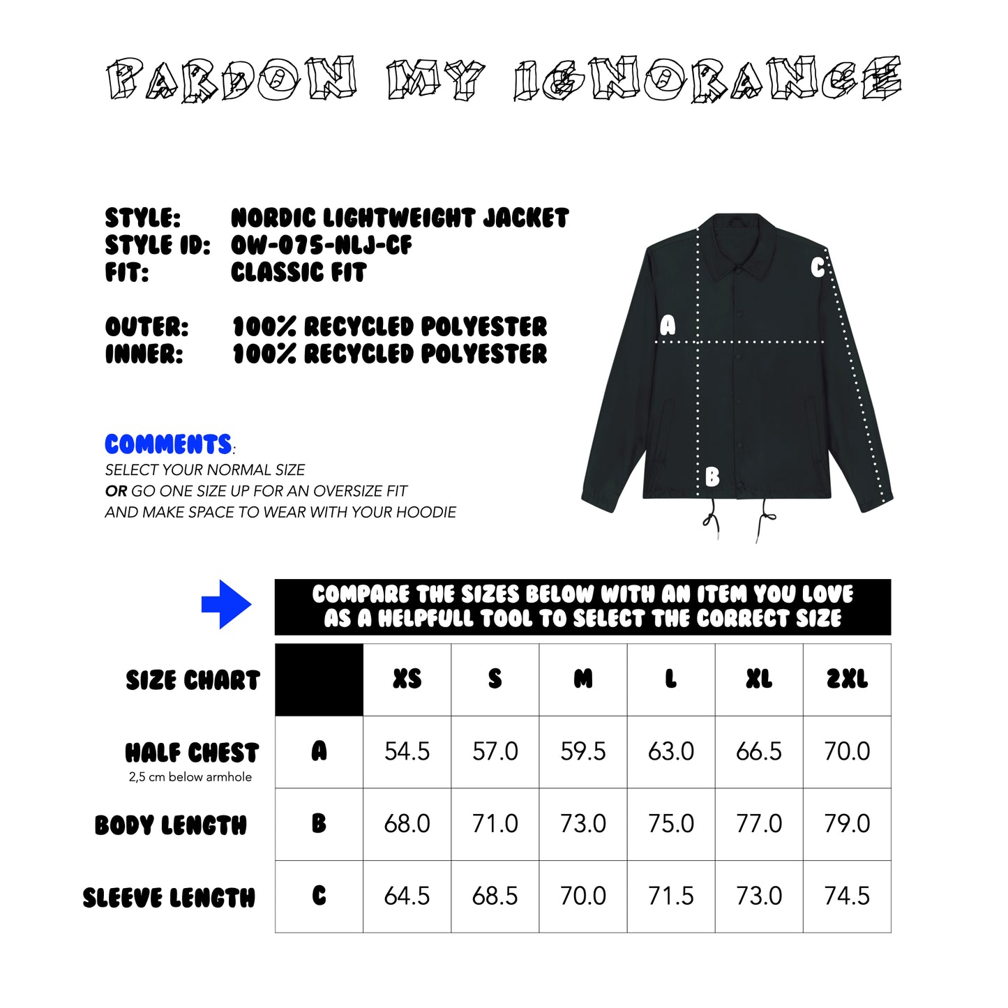 HELL'S KITCHEN WINTER CAMP 2025 //  LIGHTWEIGHT JACKET // Nordic Deep Black