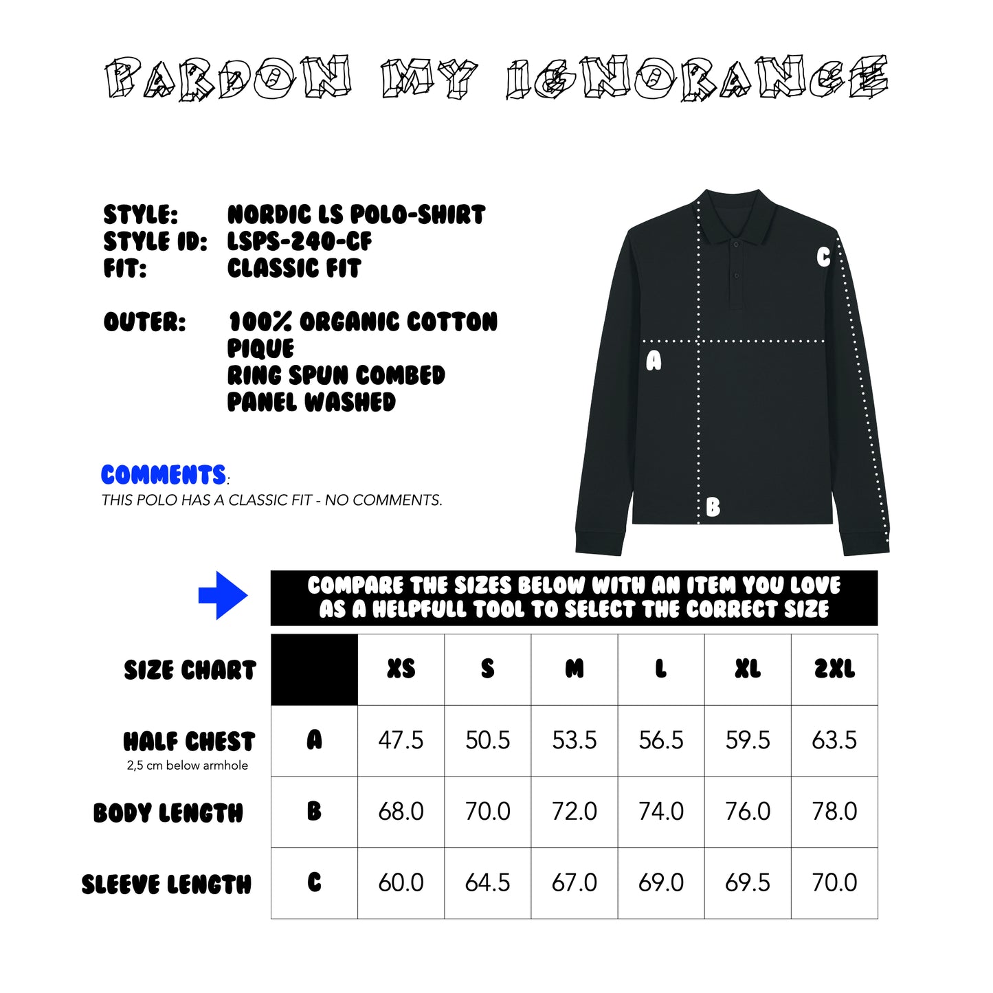 THE NORDIC CORE LONG-SLEEVED POLO-SHIRT // Nordic Deep Black