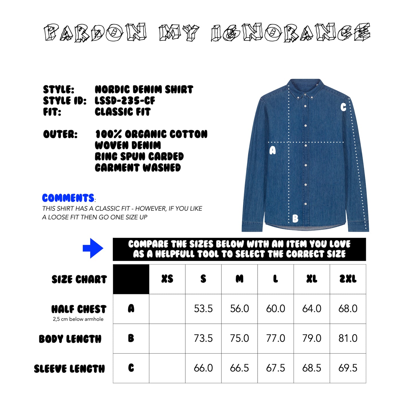 THE NORDIC CORE CASUAL DENIM SHIRT // Nordic Light Washed