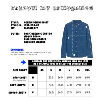 THE NORDIC CORE CASUAL DENIM SHIRT // Nordic Blue Washed