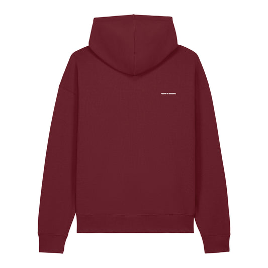THE CAPSULE LW RELAXED HOODIE // TRACK 03 - REMIX A // Nordic Blood Red + Nordic Ice White Artwork