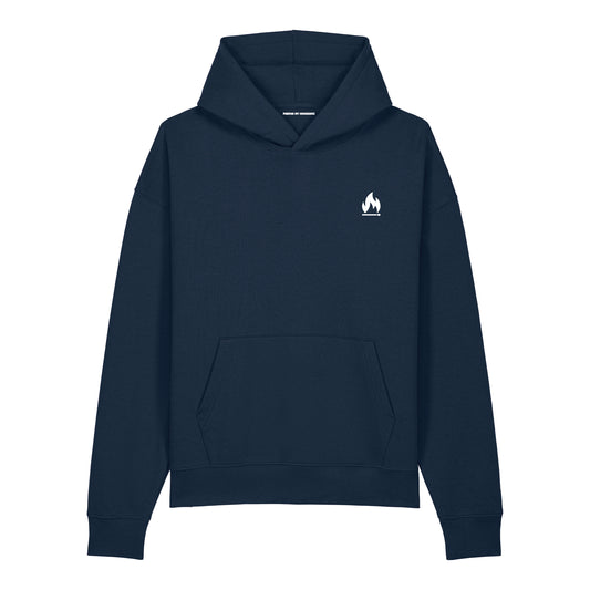 THE CAPSULE LW RELAXED HOODIE // TRACK 03 - REMIX C // Nordic Midnight Blue + Nordic Ice White Artwork