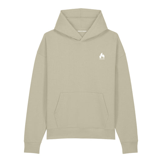 THE CAPSULE LW RELAXED HOODIE // TRACK 03 - REMIX C // Nordic Earth Clay + Nordic Ice White Artwork