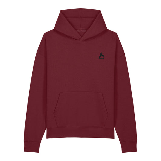 THE CAPSULE LW RELAXED HOODIE // TRACK 03 - REMIX C // Nordic Blood Red + Nordic Deep Black Artwork