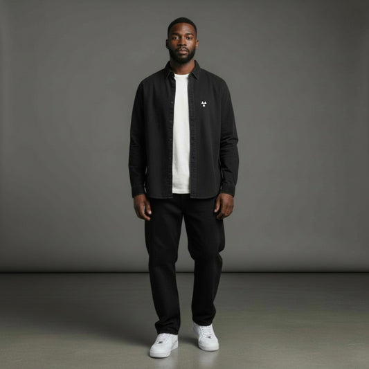 THE NORDIC CORE CANVAS SHIRT // Nordic Garment Dyed Black